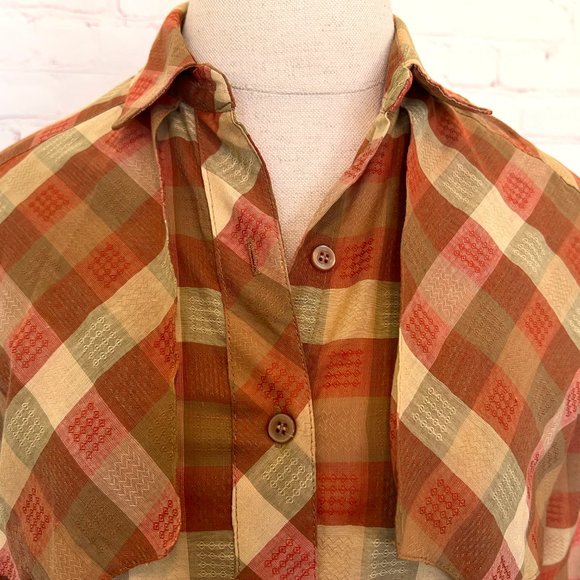 80's Plaid Blouse - Western Style - Size Small - Brand Gil & co. - Picture 9 of 10